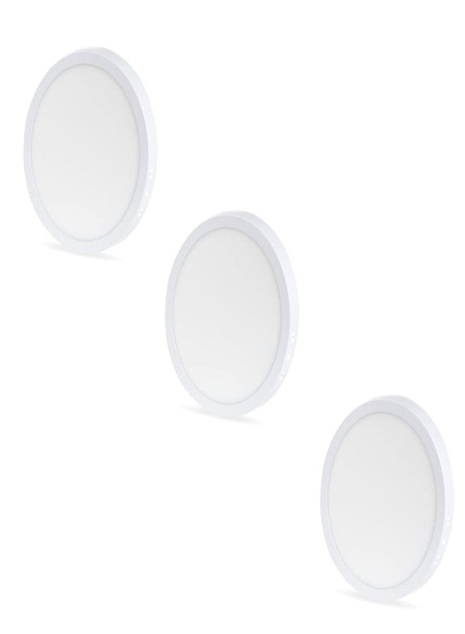 D'Mak Surface Mounted LED Light for Ceiling, 22-Watt Panel Light with IP50 Dust Proof, White Light for Indoor Use at Home and Office, and More, Fancy Round Lights Pack of 3 - Image 1